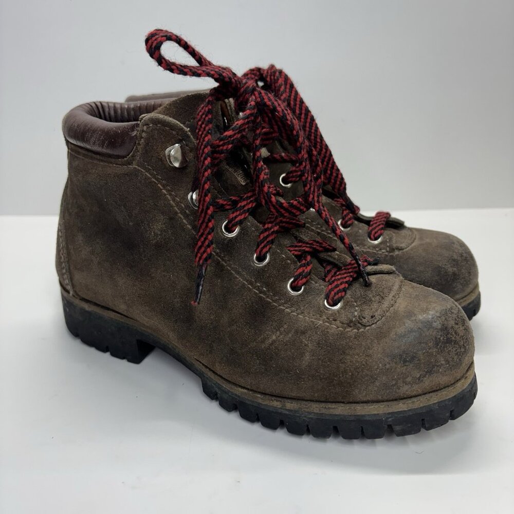 VTG Vasque Hiking Boots Women sz 5 Cow Leather Trail Mountaineering Vibram Italy